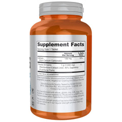 NOW Foods tabletas apiladas que ilustran tamaño y forma, fácil dosificación