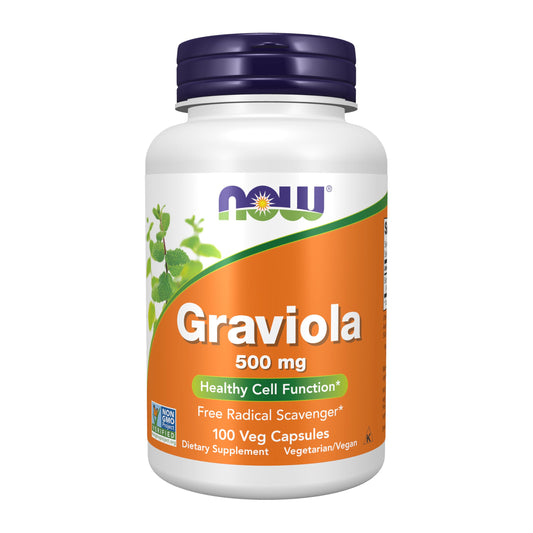 NOW Foods Graviola: cápsulas vegetales de 500 mg para apoyo potencial a la función celular