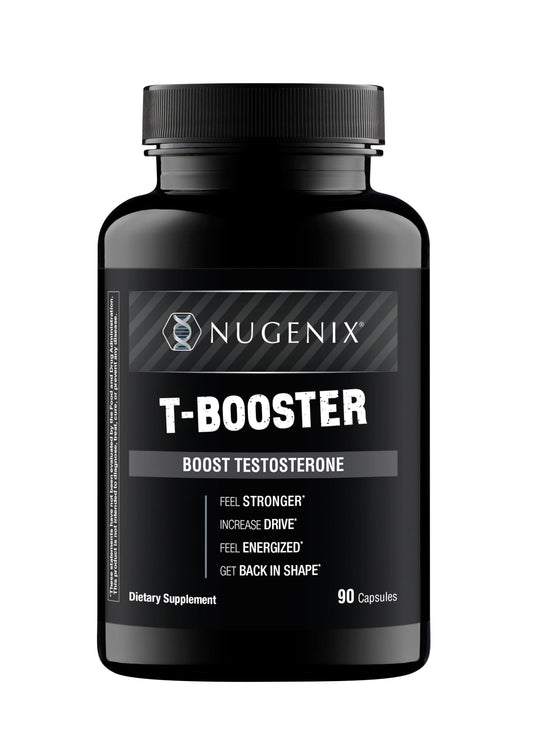 Nugenix frasco frontal mostrando presentación y 90 cápsulas para energía