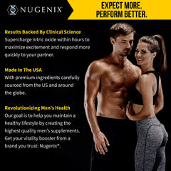 Nugenix Perform sobre fondo deportivo que sugiere aumento de energía