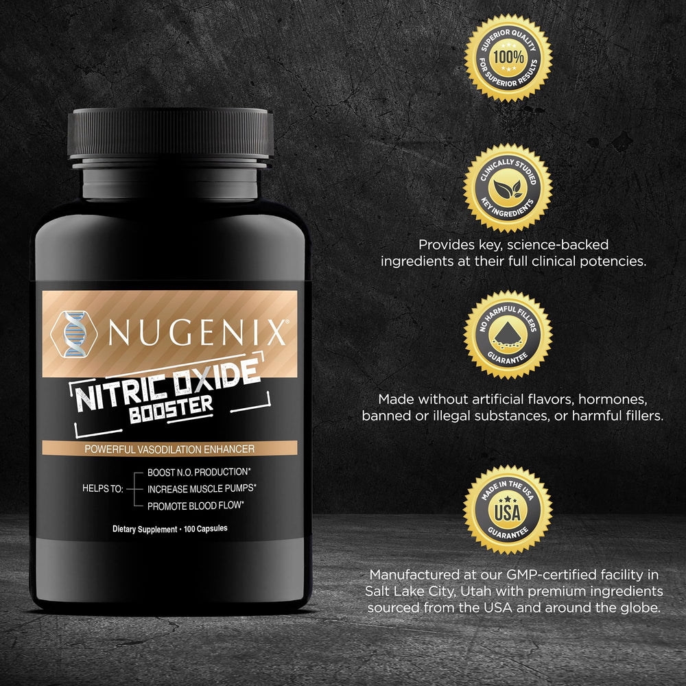 Nugenix junto a mancuernas mostrando uso pre-entrenamiento