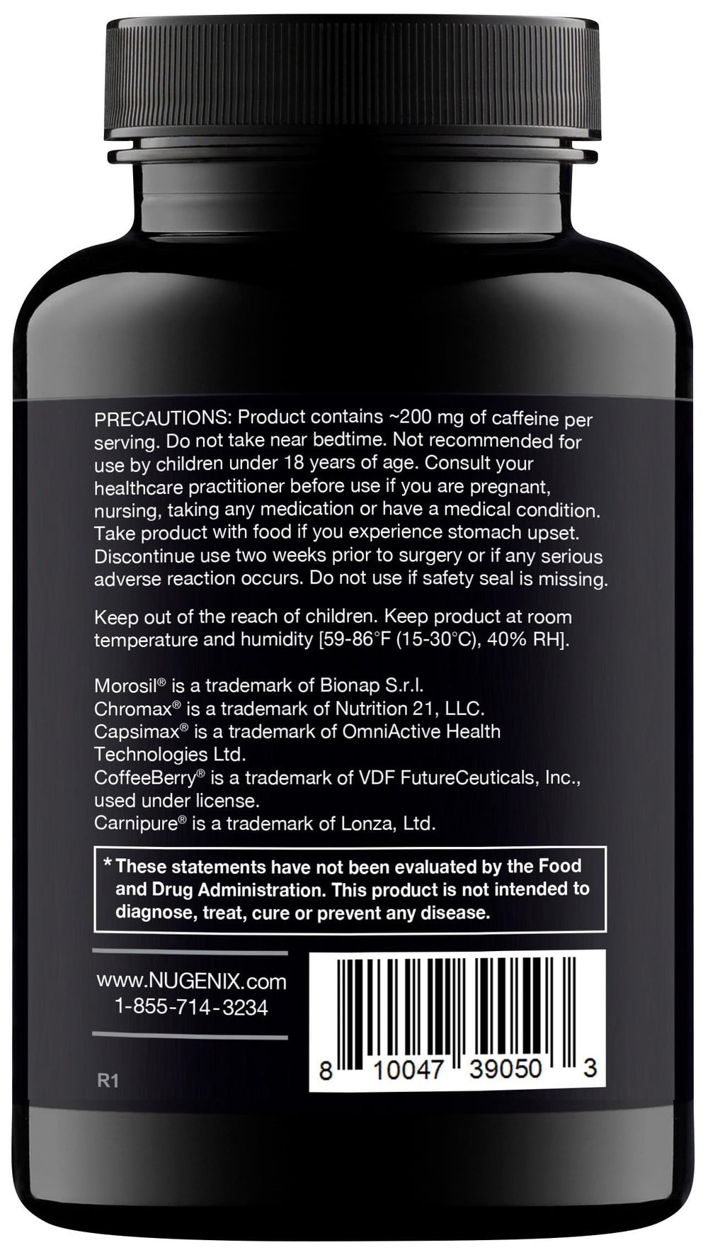Nugenix Thermo etiqueta y lista de ingredientes con respaldo científico