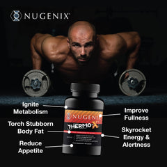 Hombre tomando Nugenix Thermo-X antes de entrenar para aumento de energía