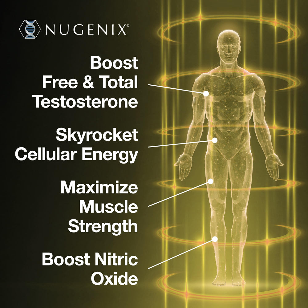 Etiqueta con ingredientes patentados de Nugenix Total-T2 que muestra fórmulas clave
