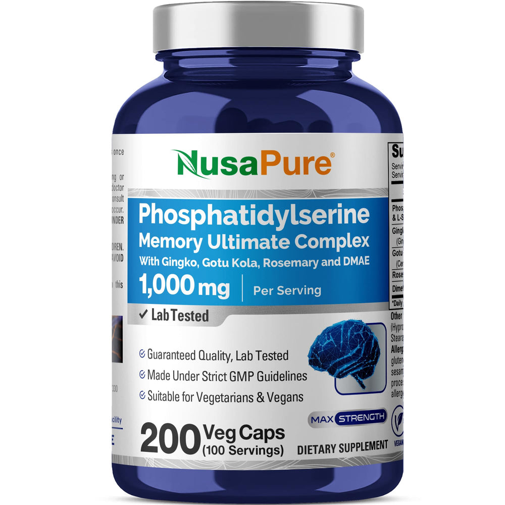 NusaPure frasco frontal mostrando la etiqueta y beneficios claros