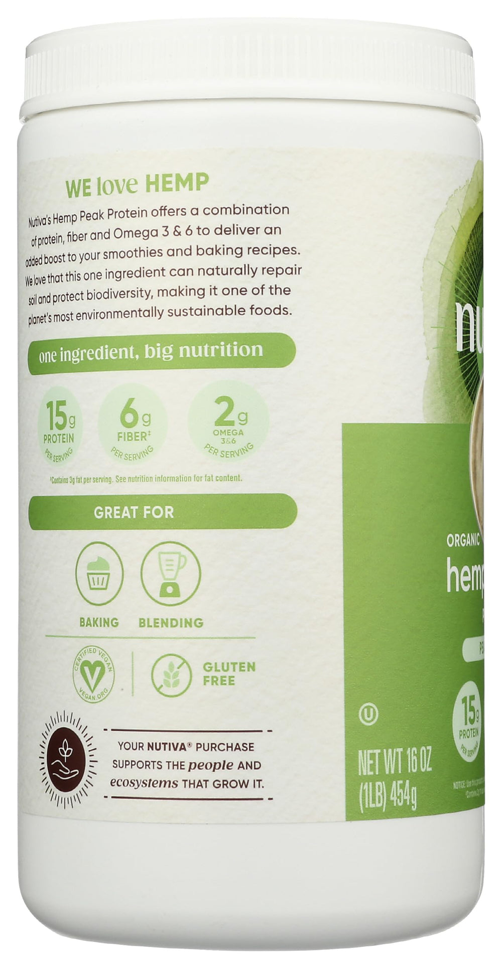 Nutiva espolvoreado en yogur, añade proteína y fibra