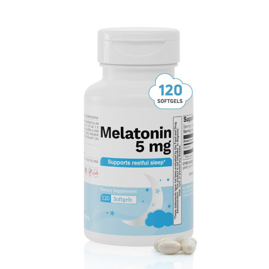 Nutra Nutrition Melatonina 5 mg, botella, favorece la relajación nocturna.