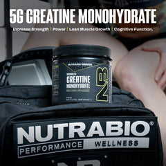 NutraBio Creatina micronizada monohidrato: fuerza y potencia en cada toma.