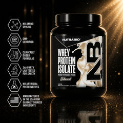 NutraBio envase junto a comparativa de tamaño para referencia visual