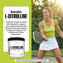NutraBio l-citrulline detalle de tapón hermético para conservación