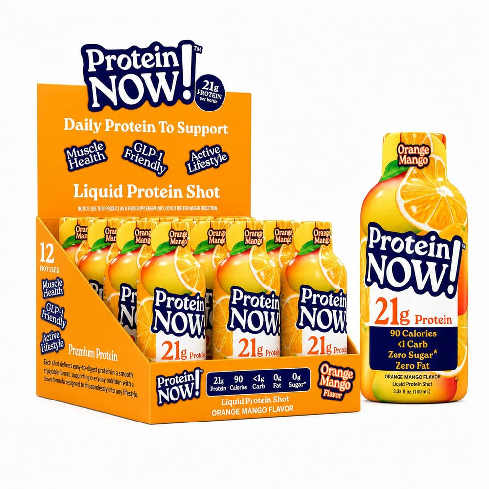 NutraBio Protein Now frontal mostrando envase portátil y conveniencia