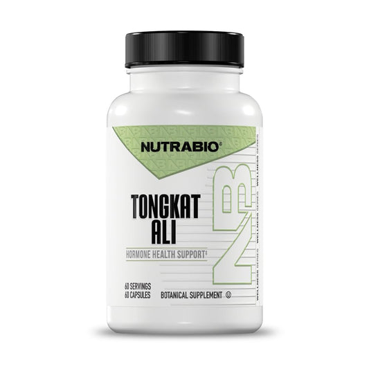 NutraBio frasco frontal mostrando etiqueta y beneficios rápidos