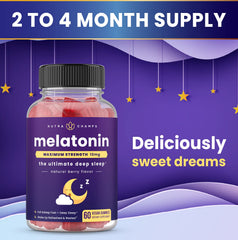 NutraChamps gominolas en mano antes de dormir para uso nocturno