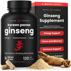 NutraChamps frasco frontal mostrando etiqueta clara y beneficio energético