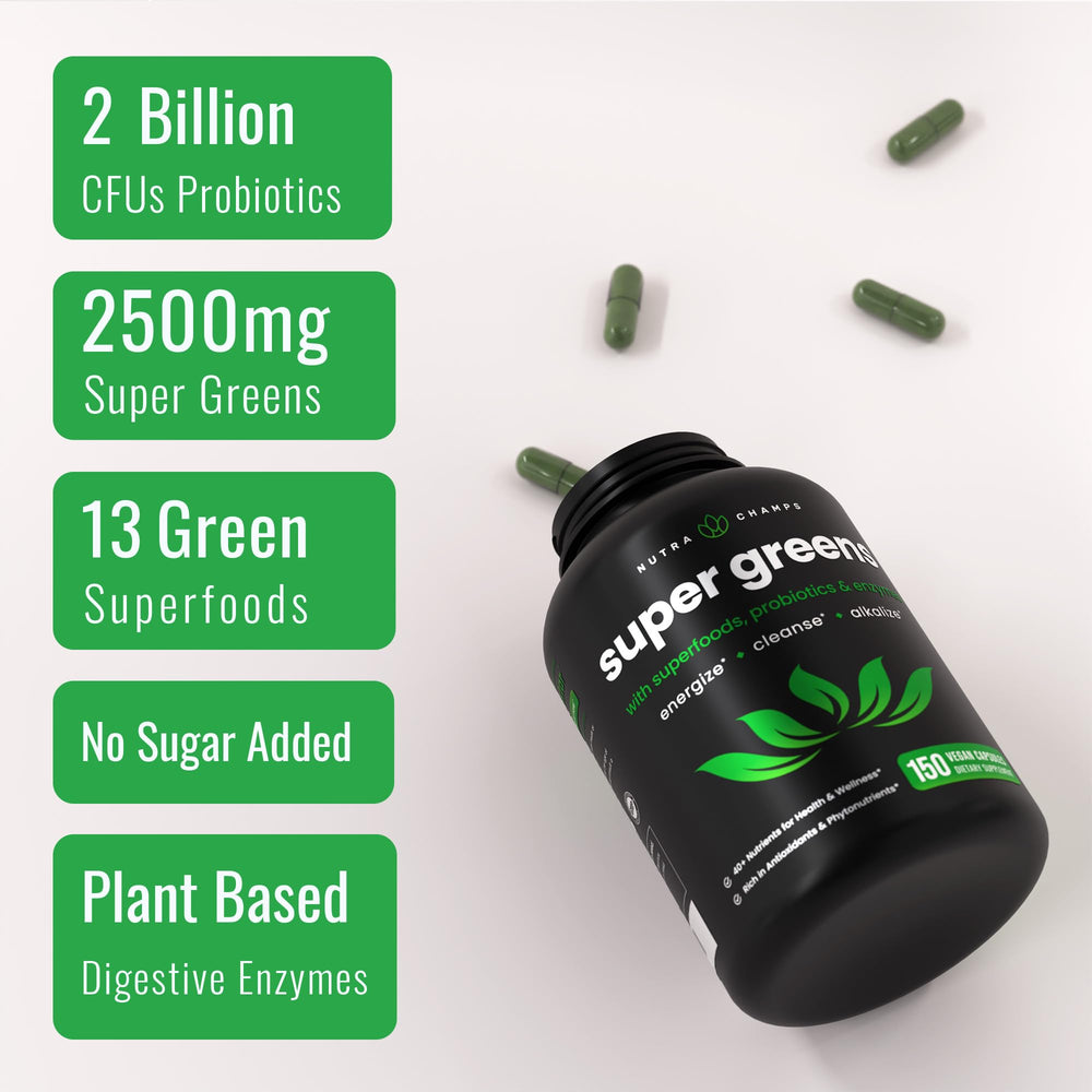 NutraChamps detalle de polvo verde que muestra la textura y pureza