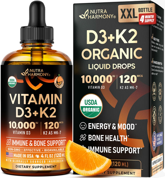 NUTRAHARMONY frontal del empaque que muestra la fórmula orgánica y beneficios
