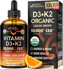 NUTRAHARMONY frontal del empaque que muestra la fórmula orgánica y beneficios