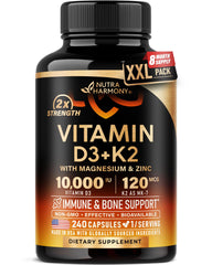 NUTRAHARMONY envase frontal del suplemento, apoya niveles de vitamina D