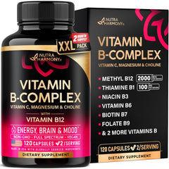NutraHarmony envase frontal mostrando 120 cápsulas y etiqueta clara, confianza en calidad