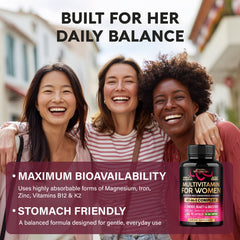 NUTRAHARMONY mujer tomando la cápsula en desayuno para sincronizar rutina diaria