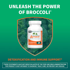 Nutramax Avmacol ingredientes clave: brócoli, moringa y maitake visibles
