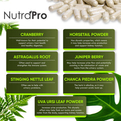 NutraPro ingredientes botánicos como arándano y chanca piedra activos