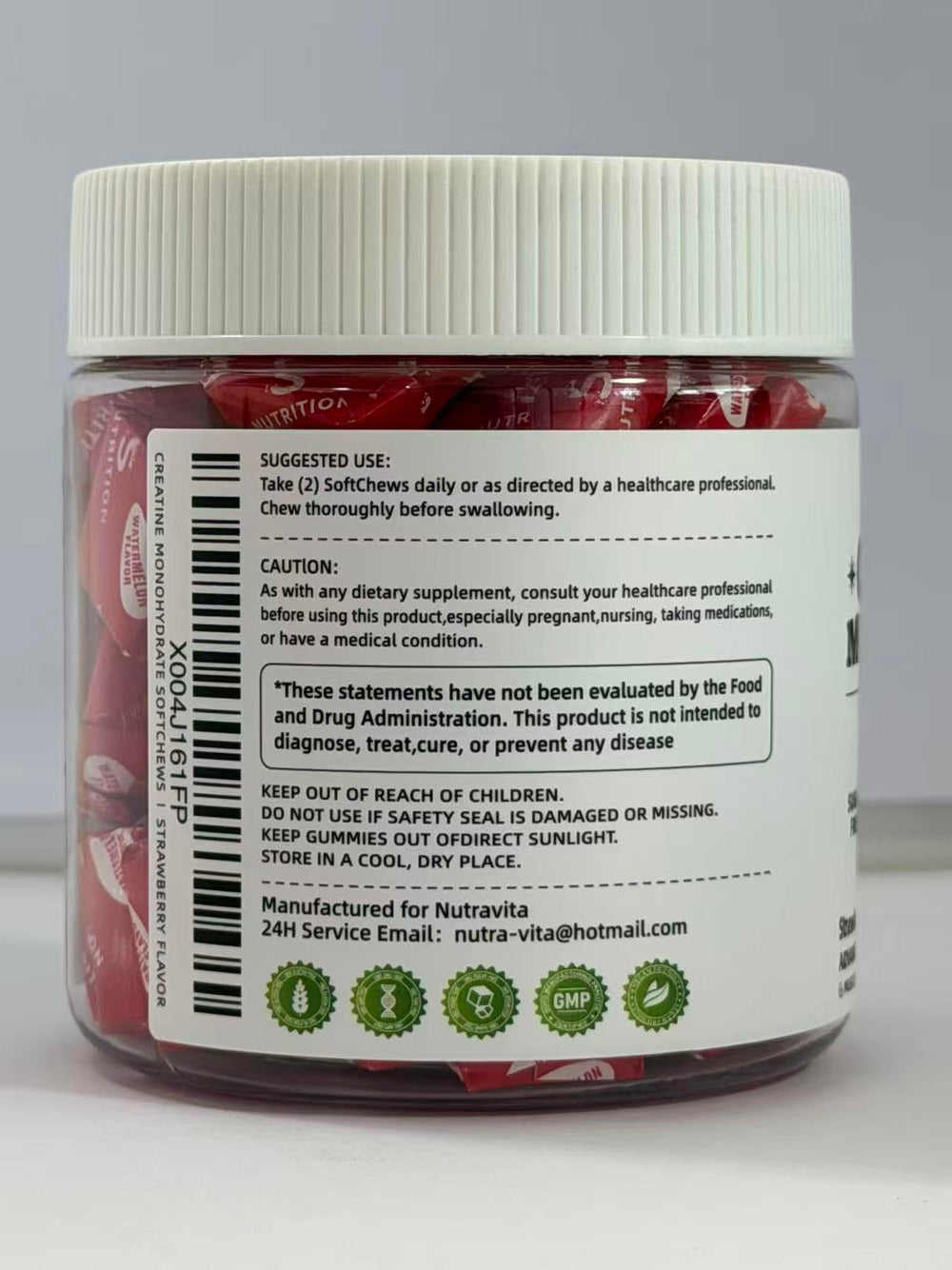 Gomas de NUTRAVITA pre-entrenamiento para impulso de energía.