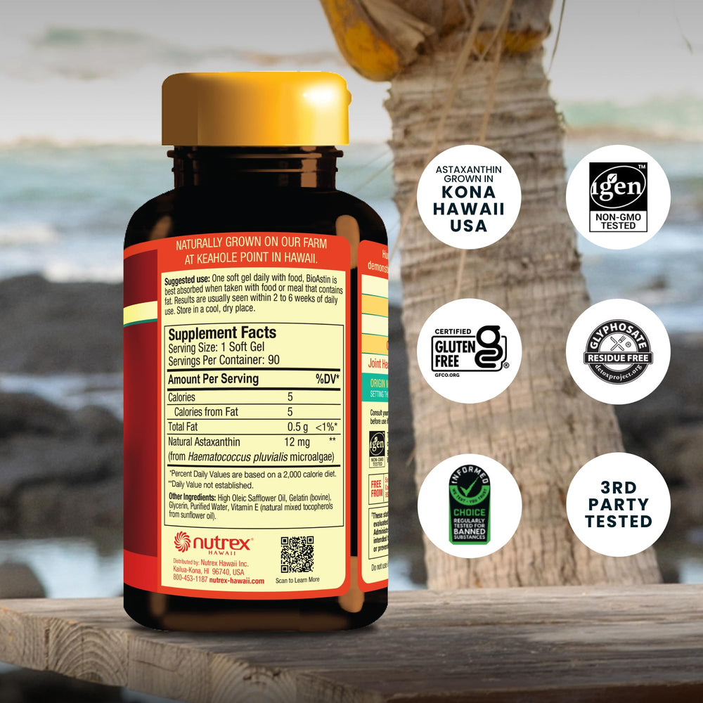 Nutrex Hawaii primer plano de cápsulas para ver textura y pureza