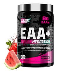 Nutrex Research envase frontal fresa sandía mostrando sabor y ventaja sin azúcar
