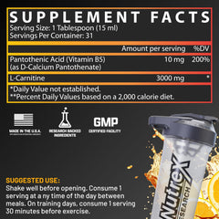 Nutrex Research L Carnitine botella junto a mano para comparar tamaño práctico