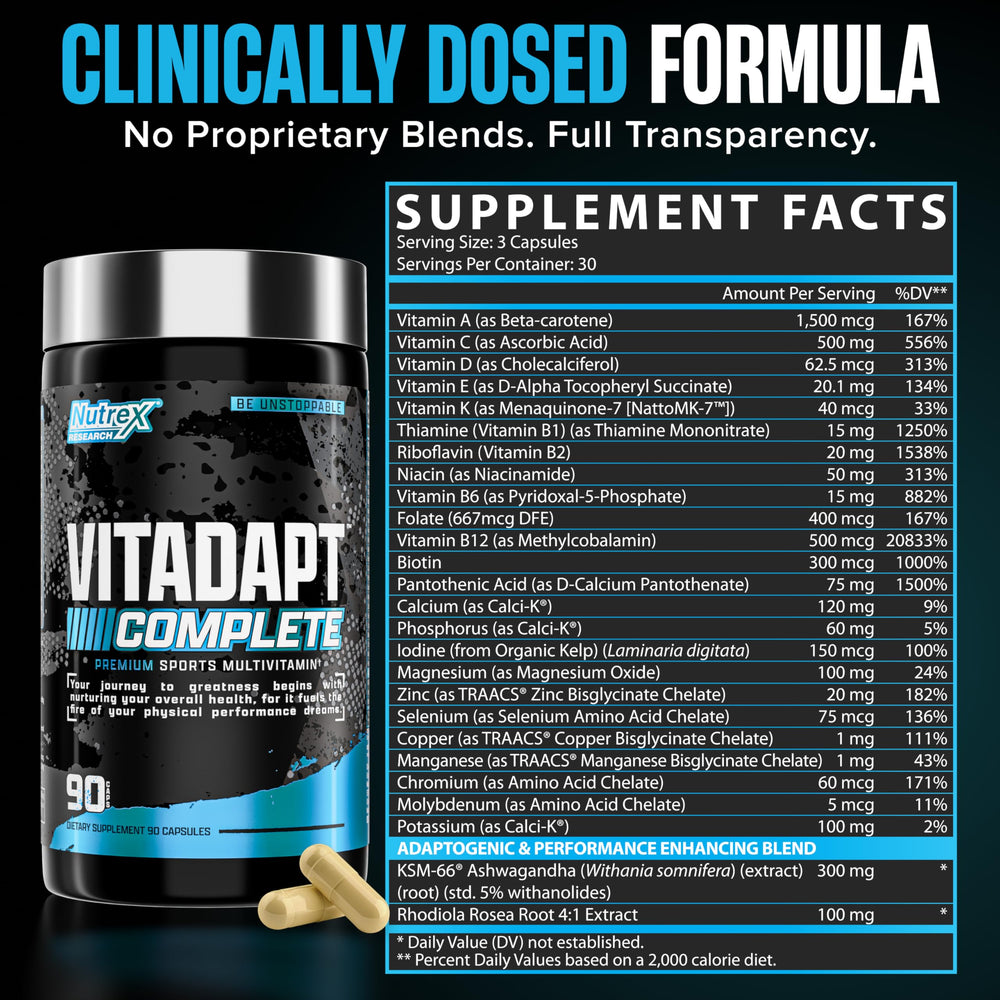 Nutrex Vitadapt detalle de cápsula que sugiere calidad y dosificación precisa