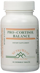 Nutri-West frasco frente mostrando tabletas masticables y beneficio de uso práctico