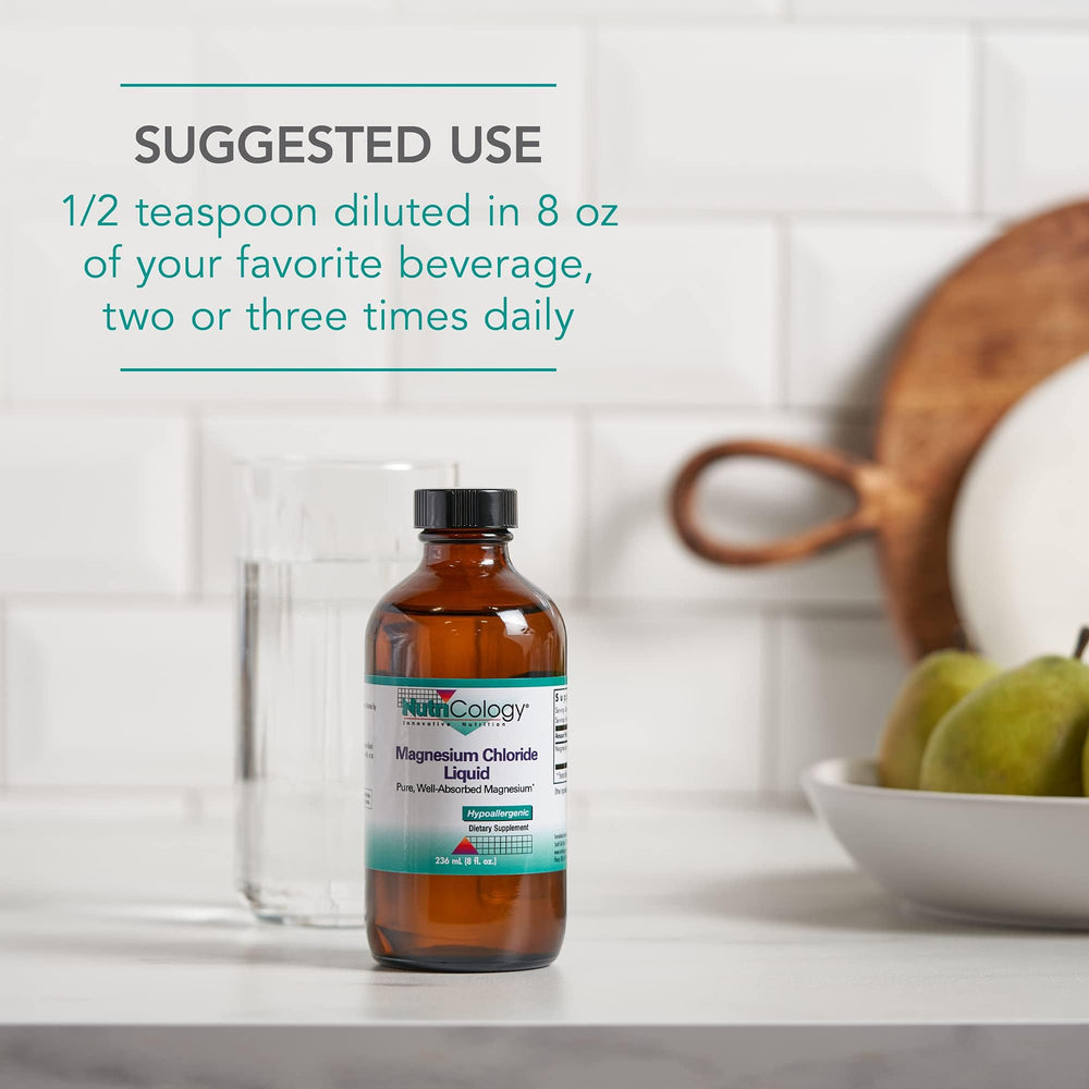 Nutricology magnesio cloruro líquido aspecto claro para consumo