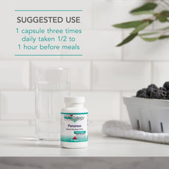 Uso diario de Nutricology Pancreas 425 mg para apoyo digestivo