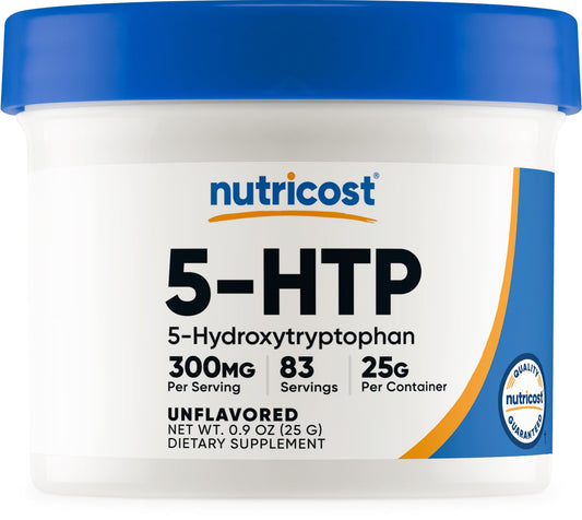 Nutricost 5-HTP en botella frontal para rutina diaria equilibrada