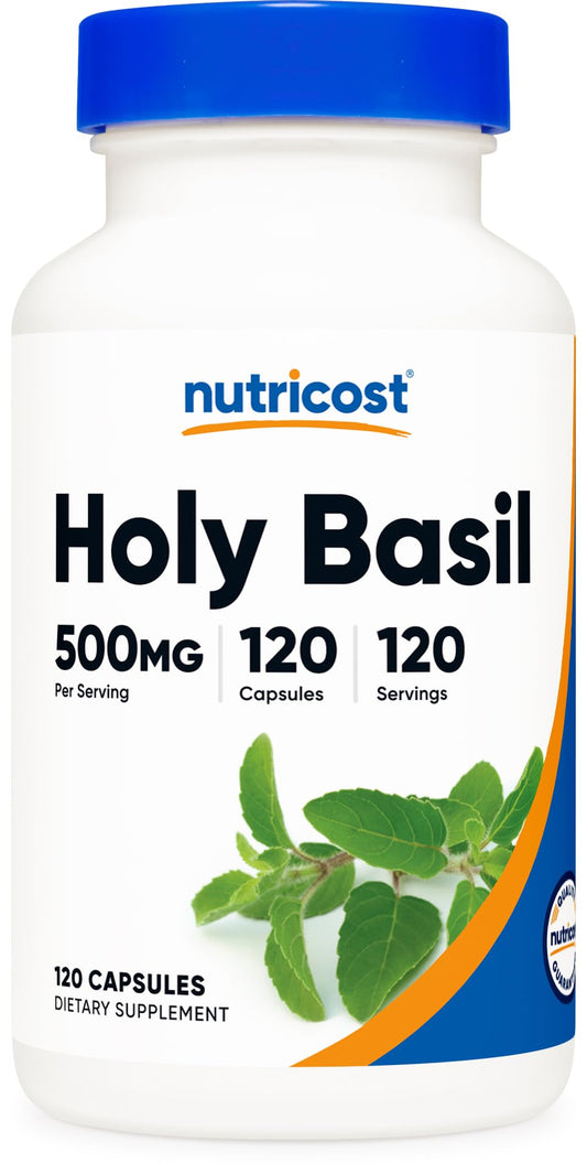 Nutricost Albahaca Sagrada cápsulas 500 mg, uso diario recomendado