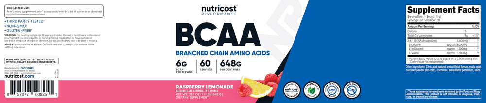 Nutricost BCAA en polvo tras entrenamiento para recuperación