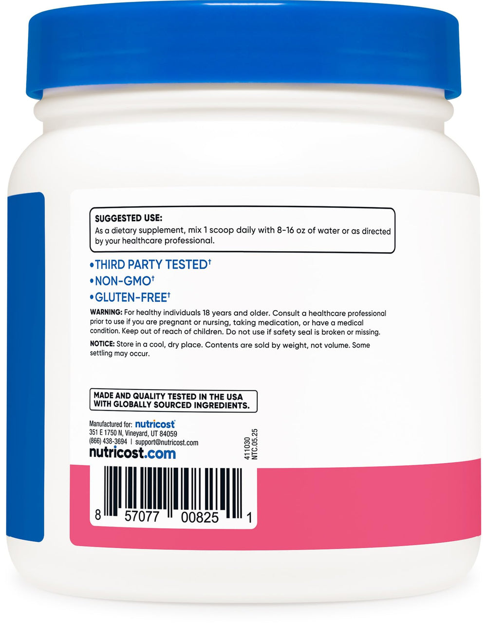 Nutricost BCAA sin sabor para mezclar a tu gusto