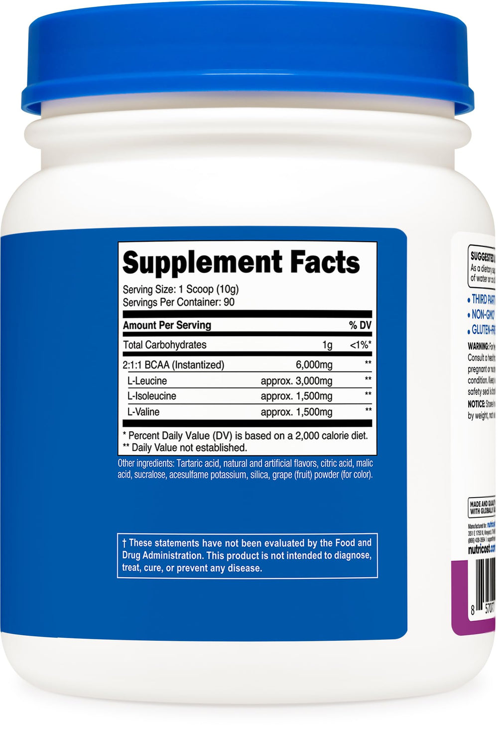 Nutricost BCAA polvo mezclador deportivo para bebida post-entrenamiento