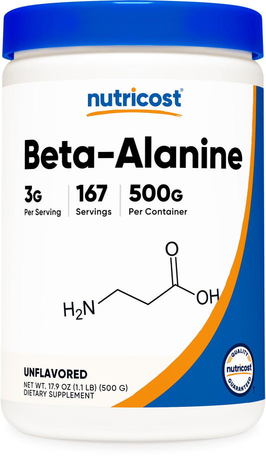 Nutricost Beta Alanina: botella 500 g para entrenamientos sostenidos