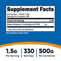 Nutricost Betaine Anhydrous TMG scoop-dispense showing convenient serving size.