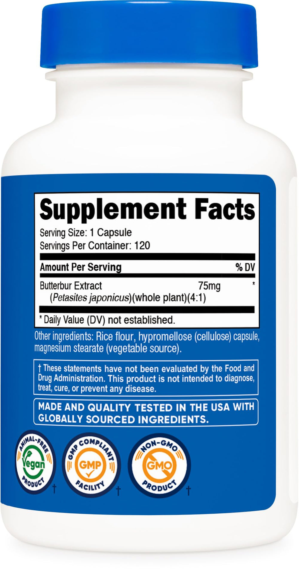 Nutricost etiqueta con ingredientes y certificaciones visibles