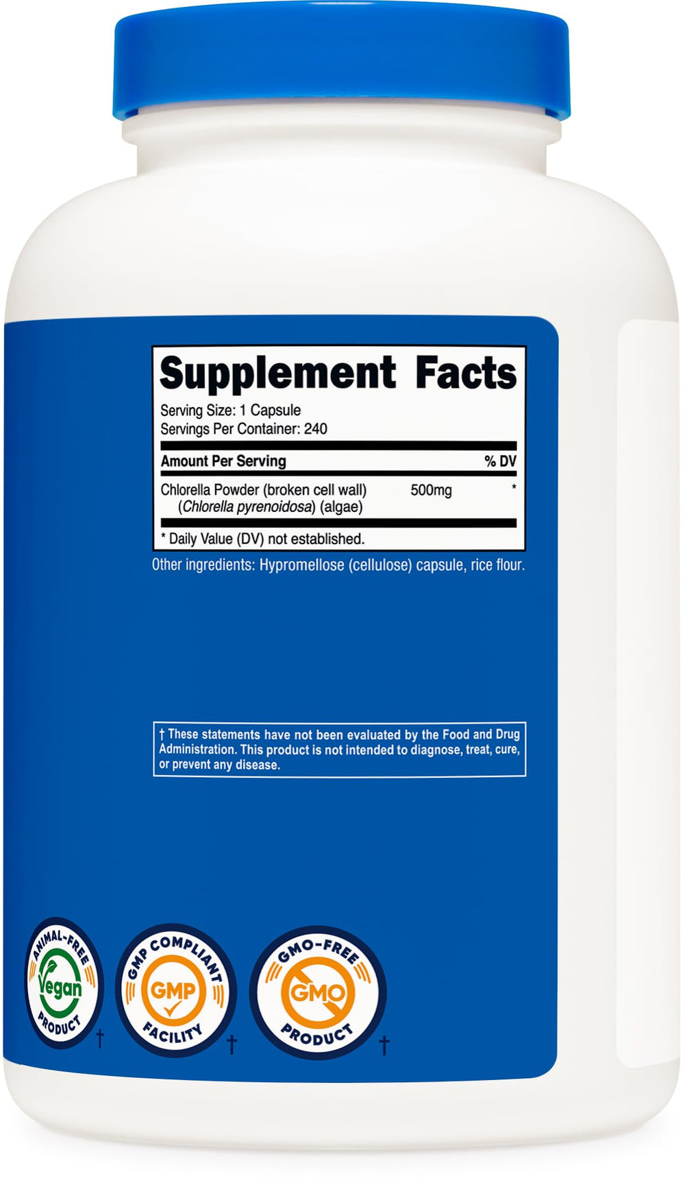 Nutricost etiqueta con información de 500 mg y pruebas terceros