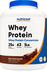 Nutricost envase frontal 5 LBS mostrando diseño y beneficio de ahorro