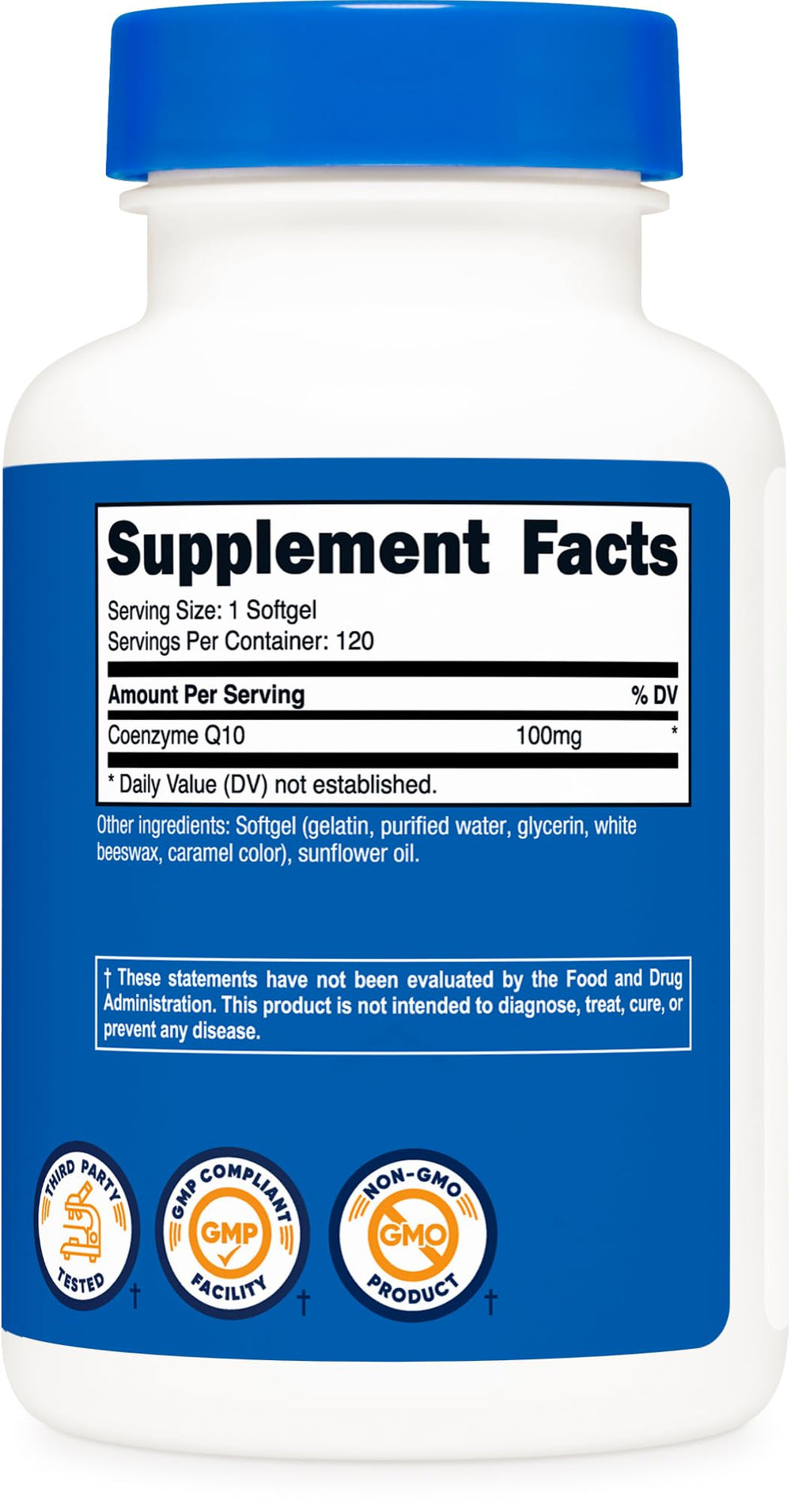 Nutricost etiqueta nutricional destacando 100 mg por porción