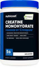 Nutricost Creapure frontal del envase mostrando marca y tamaño práctico