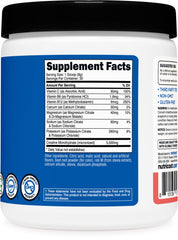 Nutricost etiqueta nutricional y sellos GMP/NSF visibles, garantía de calidad