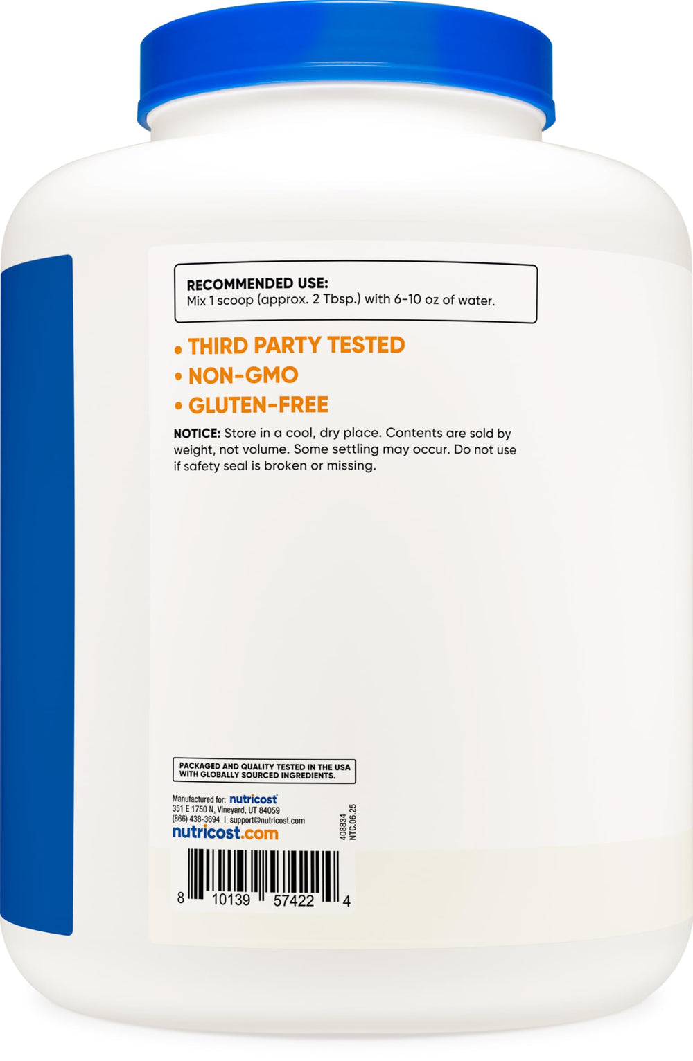 Nutricost cucharada midiendo 20 g por porción exacta