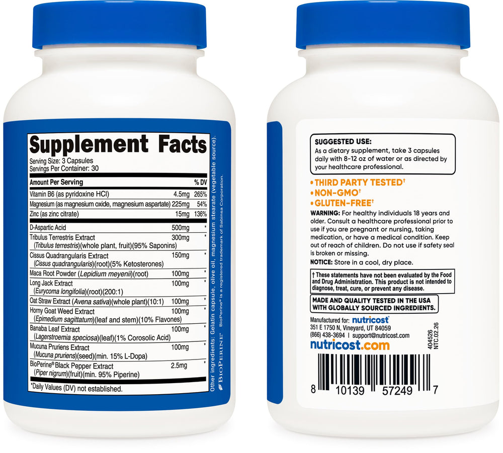 Nutricost etiqueta con lista de ingredientes y transparencia