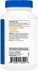 Nutricost etiqueta con ingredientes y certificaciones visibles para confianza